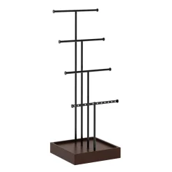 Schmuckständer mit 4 Ebenen 15 x 15 x 42 cm schwarz/braun
