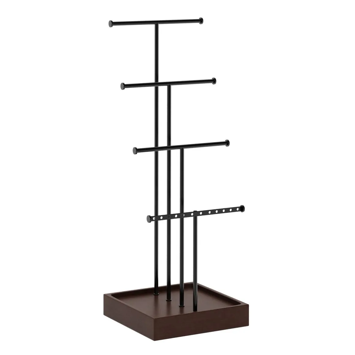 Schmuckständer mit 4 Ebenen 15 x 15 x 42 cm schwarz/braun