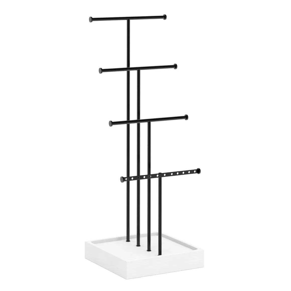 Schmuckständer mit 4 Ebenen 15 x 15 x 42 cm schwarz/weiss