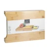 Schneidebrett Bambus mit Edelstahlplatte 35 x 25 cm