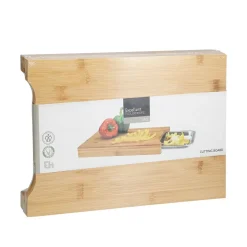 Schneidebrett Bambus mit Edelstahlplatte 35 x 25 cm