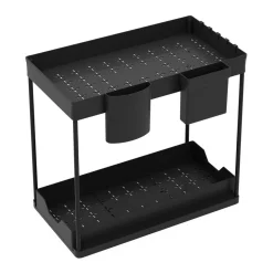 Schrank-Organizer Küche 2 Etagen 39 x 21 x 36 cm schwarz