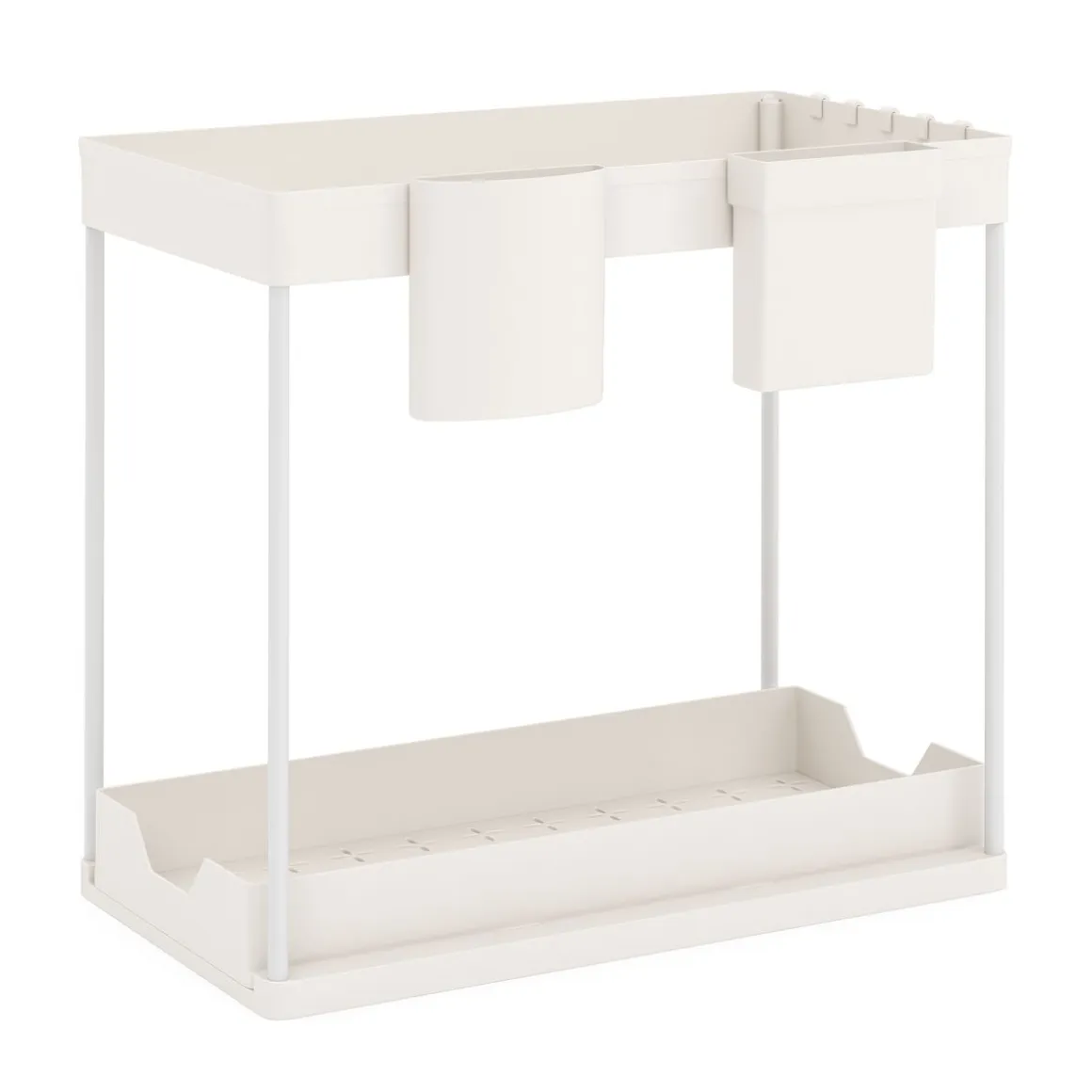 Schrank-Organizer Küche 2 Etagen 39 x 21 x 36 cm weiss