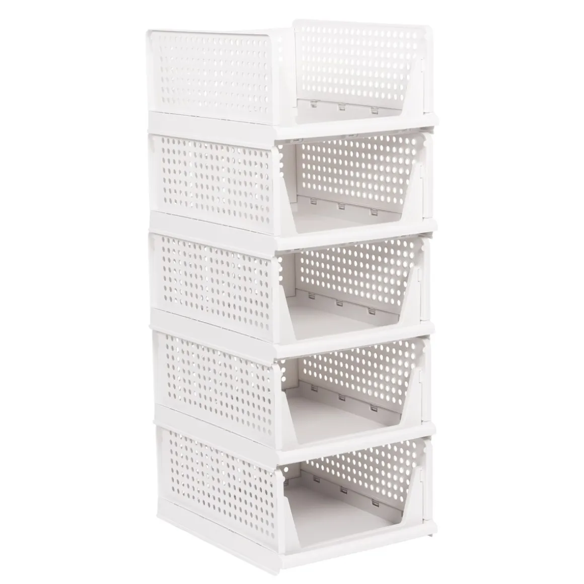 Schrank-Organizer stapelbar 5er Set 43 x 33 x 19 cm