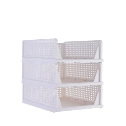 Schrank-Organizer stapelbar 3er Set 43 x 33 x 14 cm