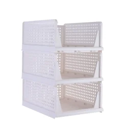 Schrank-Organizer stapelbar 3er Set 44 x 32 x 19 cm