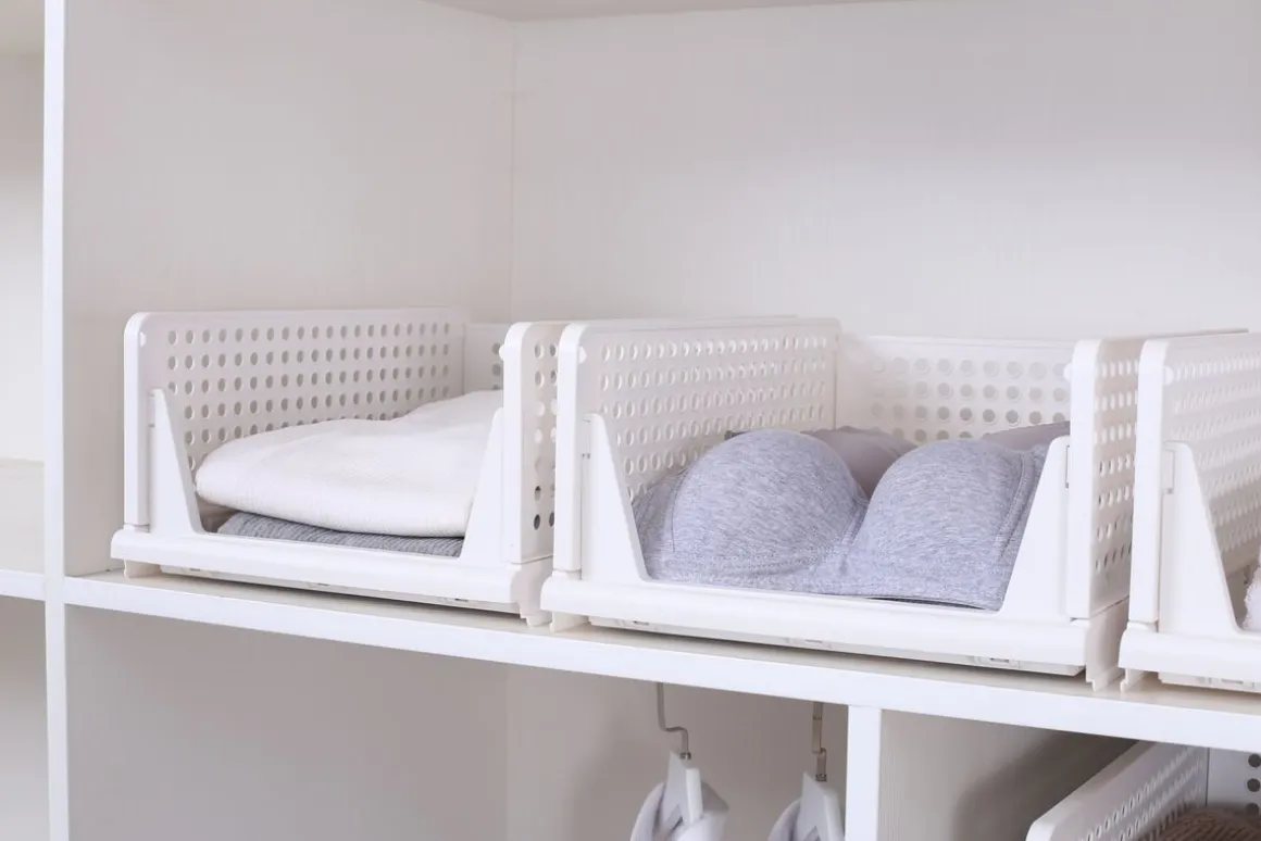 Schrank-Organizer stapelbar 3er Set 44 x 32 x 19 cm