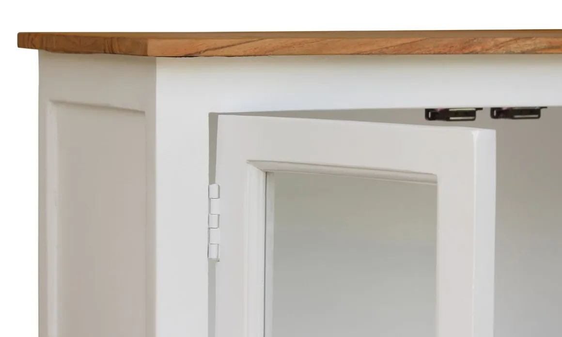 Schrank Vitrine Holz KATHRINE 75 x 150 cm