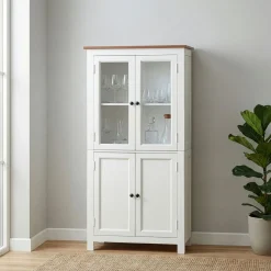 Schrank Vitrine Holz KATHRINE 75 x 150 cm