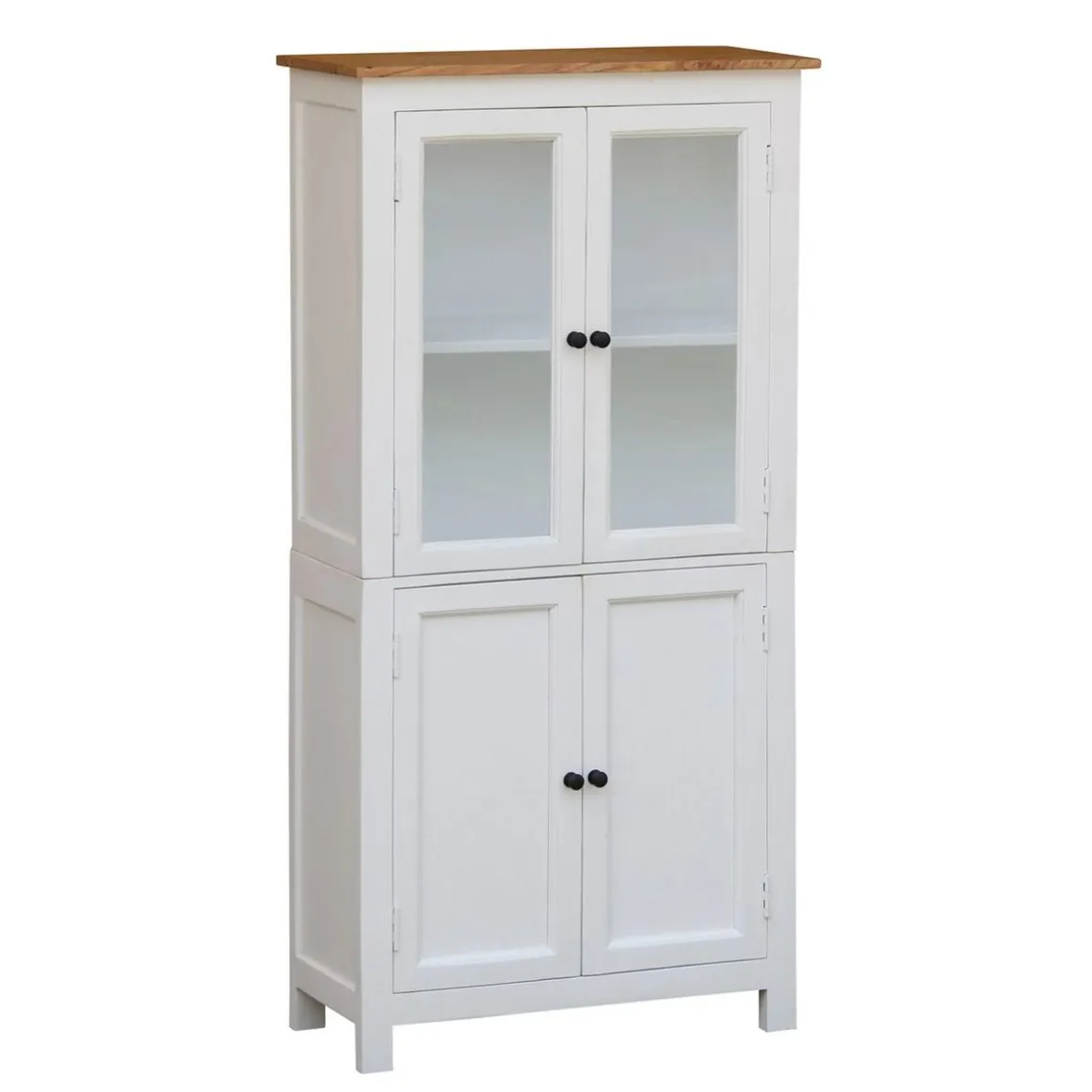 Schrank Vitrine Holz KATHRINE 75 x 150 cm