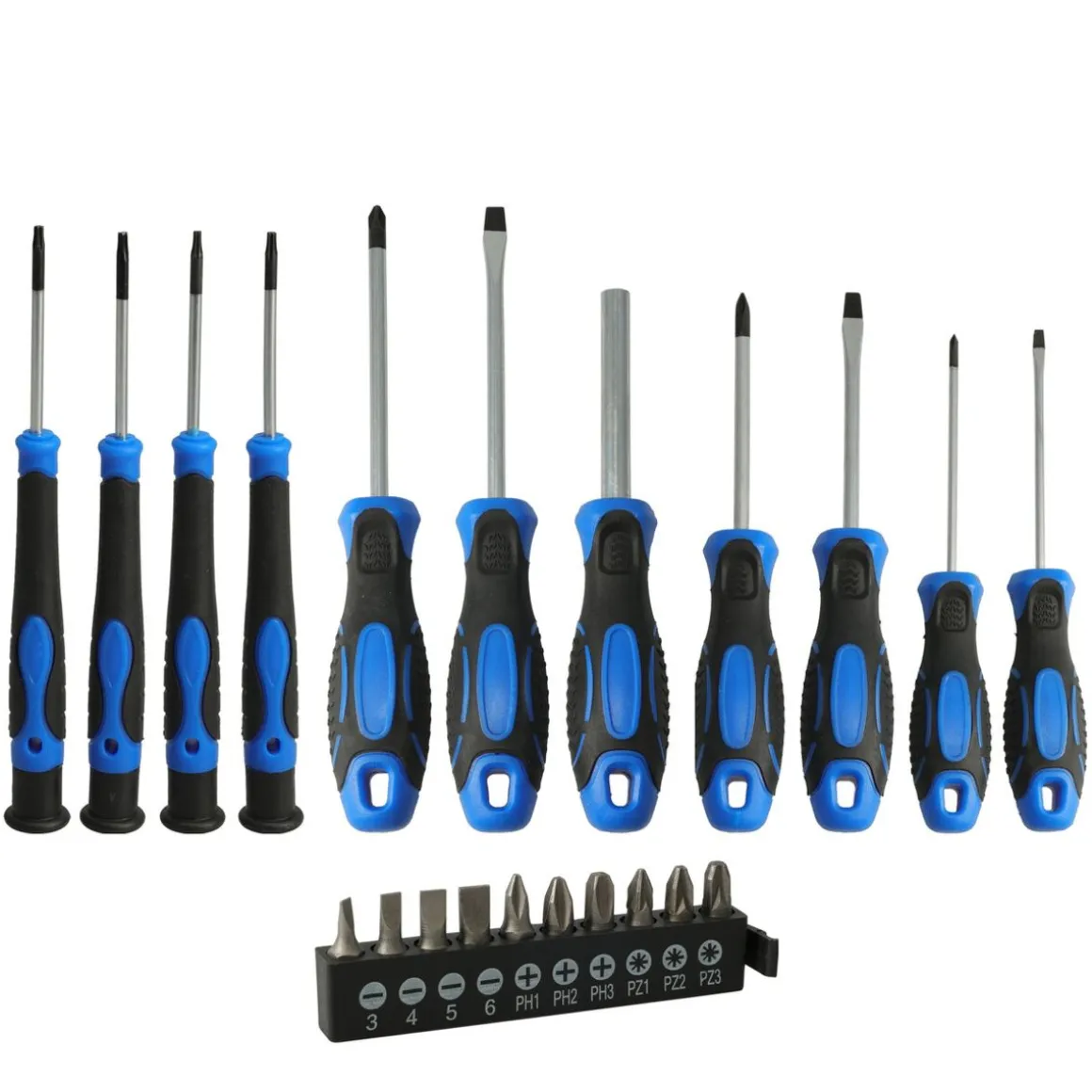 Schraubenzieher Set 22-teilig schwarz/blau