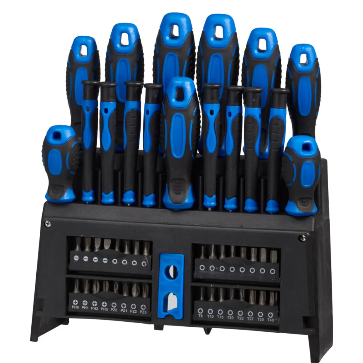 Schraubenzieher Set 50-teilig schwarz/blau