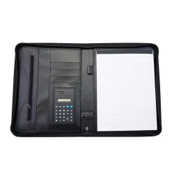 Schreibmappe mit Taschenrechner A4 schwarz