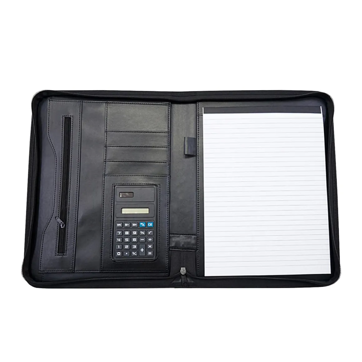 Schreibmappe mit Taschenrechner A4 schwarz