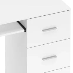 Schreibtisch ANTARES mit Stauraum 136 x 45 x 77 cm weiss
