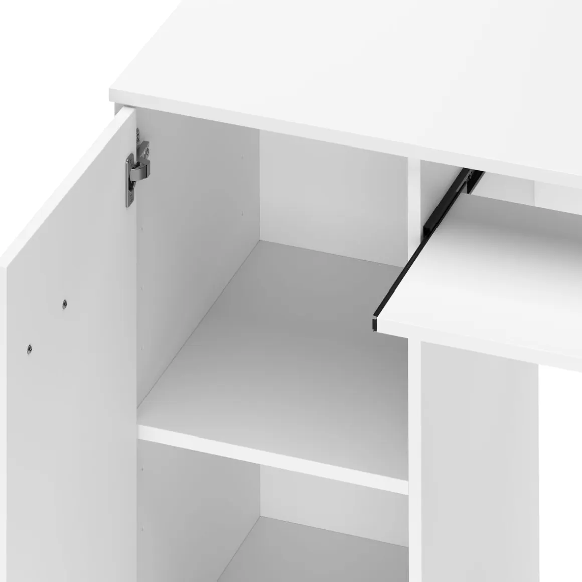Schreibtisch ANTARES mit Stauraum 136 x 45 x 77 cm weiss