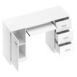 Schreibtisch ANTARES mit Stauraum 136 x 45 x 77 cm weiss