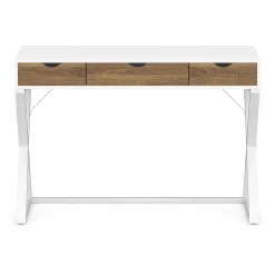 Schreibtisch ANUBIS mit Schubladen 100 x 50 x 75 cm weiss/braun