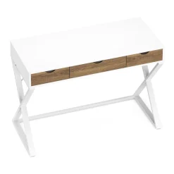 Schreibtisch ANUBIS mit Schubladen 100 x 50 x 75 cm weiss/braun