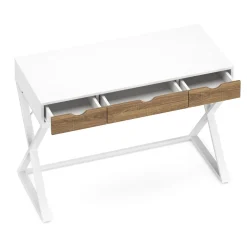 Schreibtisch ANUBIS mit Schubladen 100 x 50 x 75 cm weiss/braun