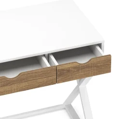 Schreibtisch ANUBIS mit Schubladen 100 x 50 x 75 cm weiss/braun
