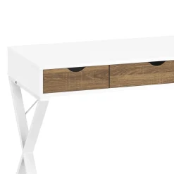 Schreibtisch ANUBIS mit Schubladen 100 x 50 x 75 cm weiss/braun