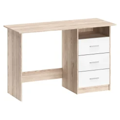 Schreibtisch CANOPUS mit Stauraum 120 x 48 x 77 cm hellbraun/weiss