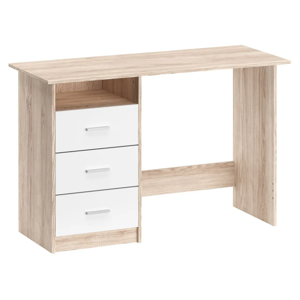 Schreibtisch CANOPUS mit Stauraum 120 x 48 x 77 cm hellbraun/weiss