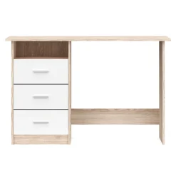 Schreibtisch CANOPUS mit Stauraum 120 x 48 x 77 cm hellbraun/weiss