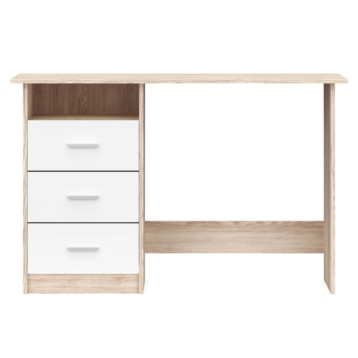 Schreibtisch CANOPUS mit Stauraum 120 x 48 x 77 cm hellbraun/weiss