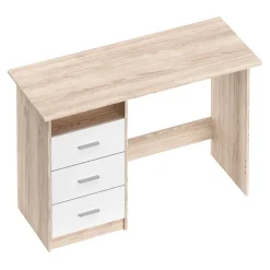 Schreibtisch CANOPUS mit Stauraum 120 x 48 x 77 cm hellbraun/weiss