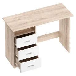 Schreibtisch CANOPUS mit Stauraum 120 x 48 x 77 cm hellbraun/weiss