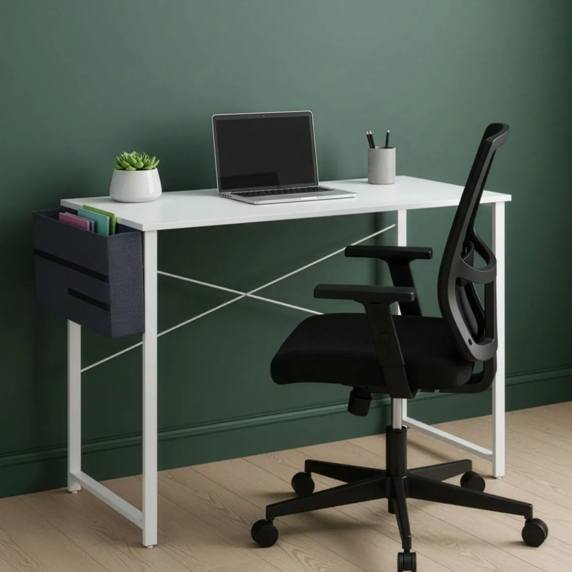 Schreibtisch FENIX mit Organizer 100 x 48 x 74 cm weiss