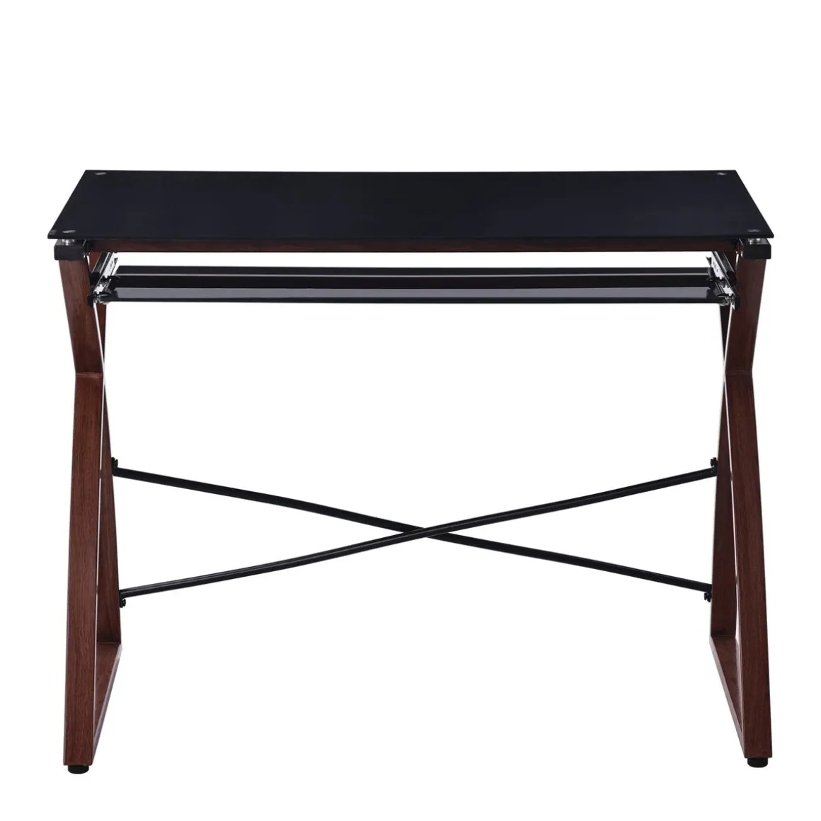 Schreibtisch Glas ALEK 99 x 73 x 75 cm schwarz/braun