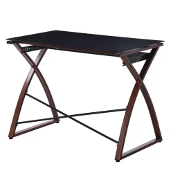 Schreibtisch Glas ALEK 99 x 73 x 75 cm schwarz/braun