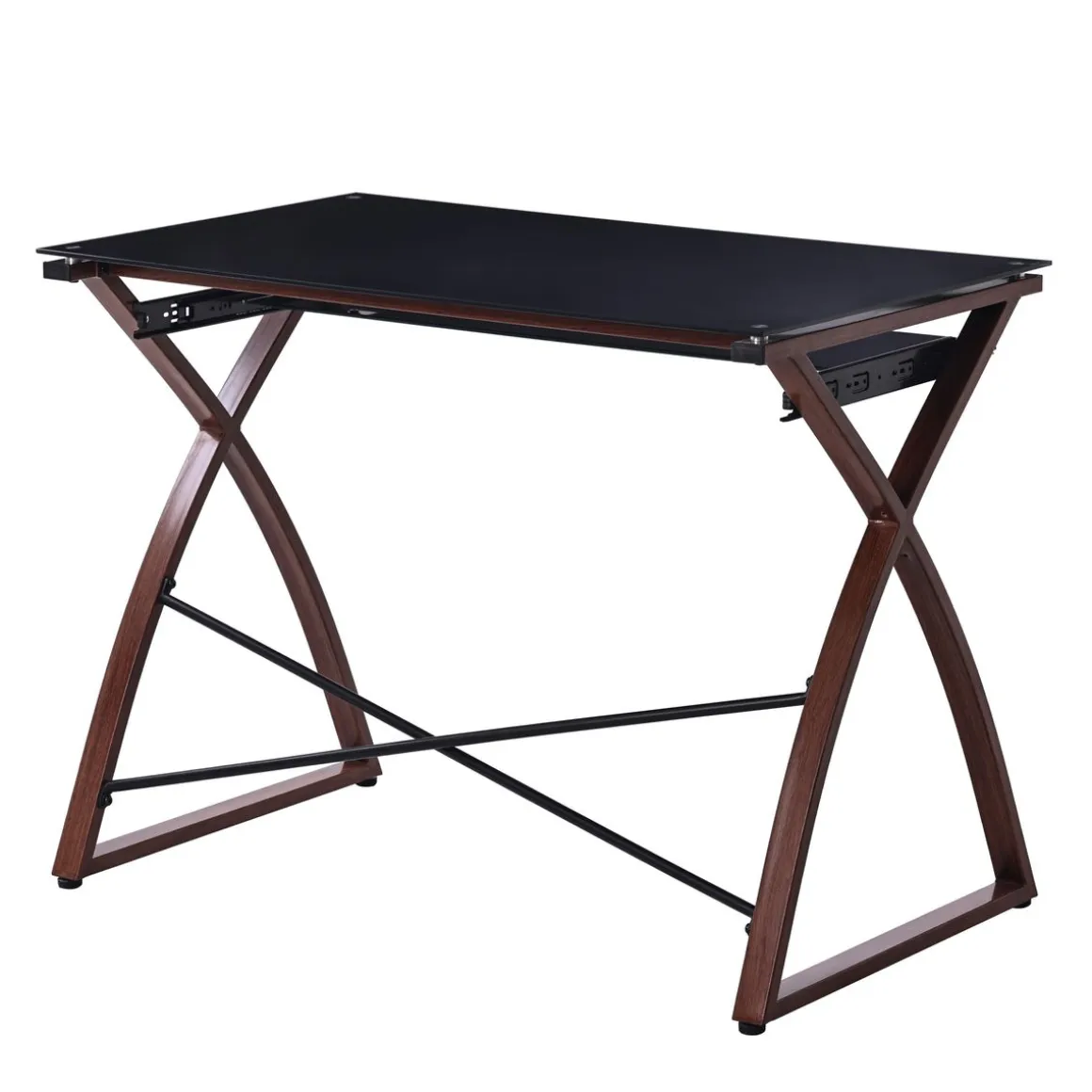 Schreibtisch Glas ALEK 99 x 73 x 75 cm schwarz/braun