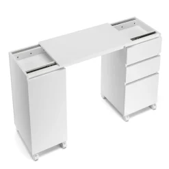 Schreibtisch GREYSON ausziehbar 66 - 121 x 38 x 76 cm weiss