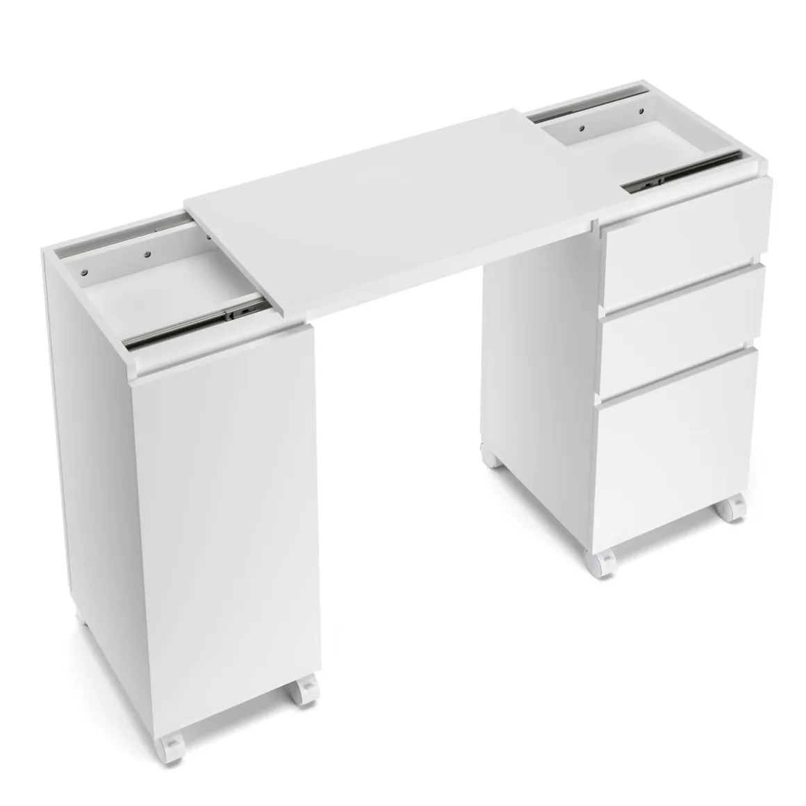 Schreibtisch GREYSON ausziehbar 66 - 121 x 38 x 76 cm weiss