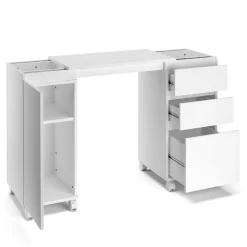 Schreibtisch GREYSON ausziehbar 66 - 121 x 38 x 76 cm weiss