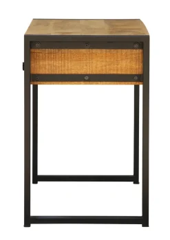 Schreibtisch Holz CYRIL mit Schubladen 110 x 50 x 77 cm natur/schwarz