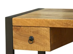 Schreibtisch Holz CYRIL mit Schubladen 110 x 50 x 77 cm natur/schwarz