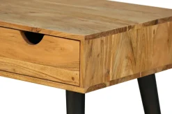 Schreibtisch Holz PIAF mit Schubladen 110 x 50 x 76 cm natur/schwarz