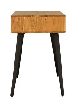 Schreibtisch Holz PIAF mit Schubladen 110 x 50 x 76 cm natur/schwarz