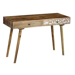 Schreibtisch Holz Vintage KUNIS mit Schubladen 120 x 45 x 76 cm