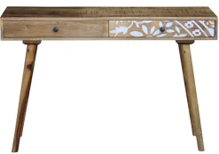 Schreibtisch Holz Vintage KUNIS mit Schubladen 120 x 45 x 76 cm