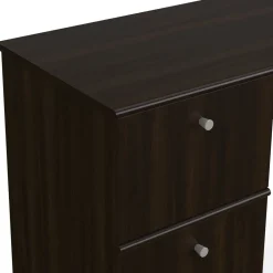Schreibtisch Holz WALTER mit Stauraum 118 x 47 x 77 cm dunkelbraun