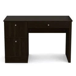 Schreibtisch Holz WALTER mit Stauraum 118 x 47 x 77 cm dunkelbraun