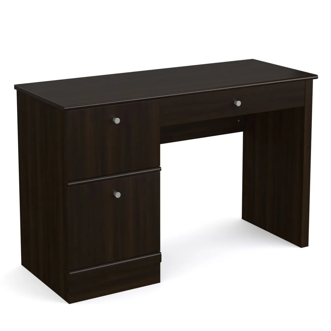 Schreibtisch Holz WALTER mit Stauraum 118 x 47 x 77 cm dunkelbraun