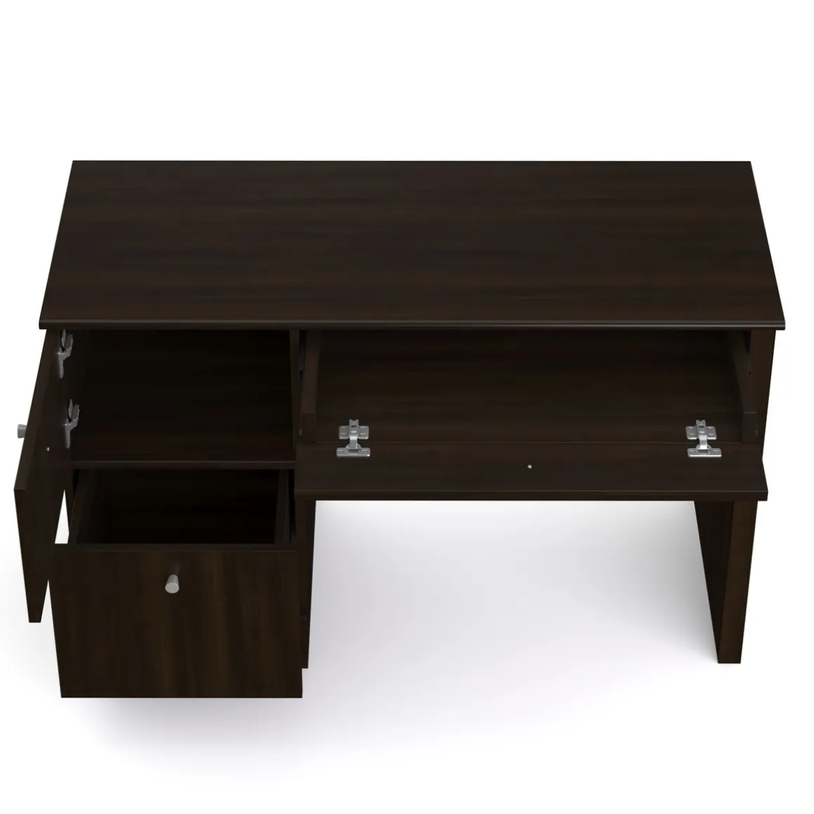 Schreibtisch Holz WALTER mit Stauraum 118 x 47 x 77 cm dunkelbraun