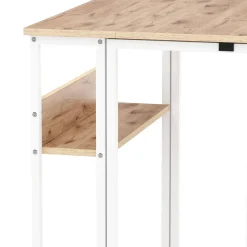 Schreibtisch klappbar auf Rollen DUNE 63 x 50 x 75 cm hellbraun/weiss